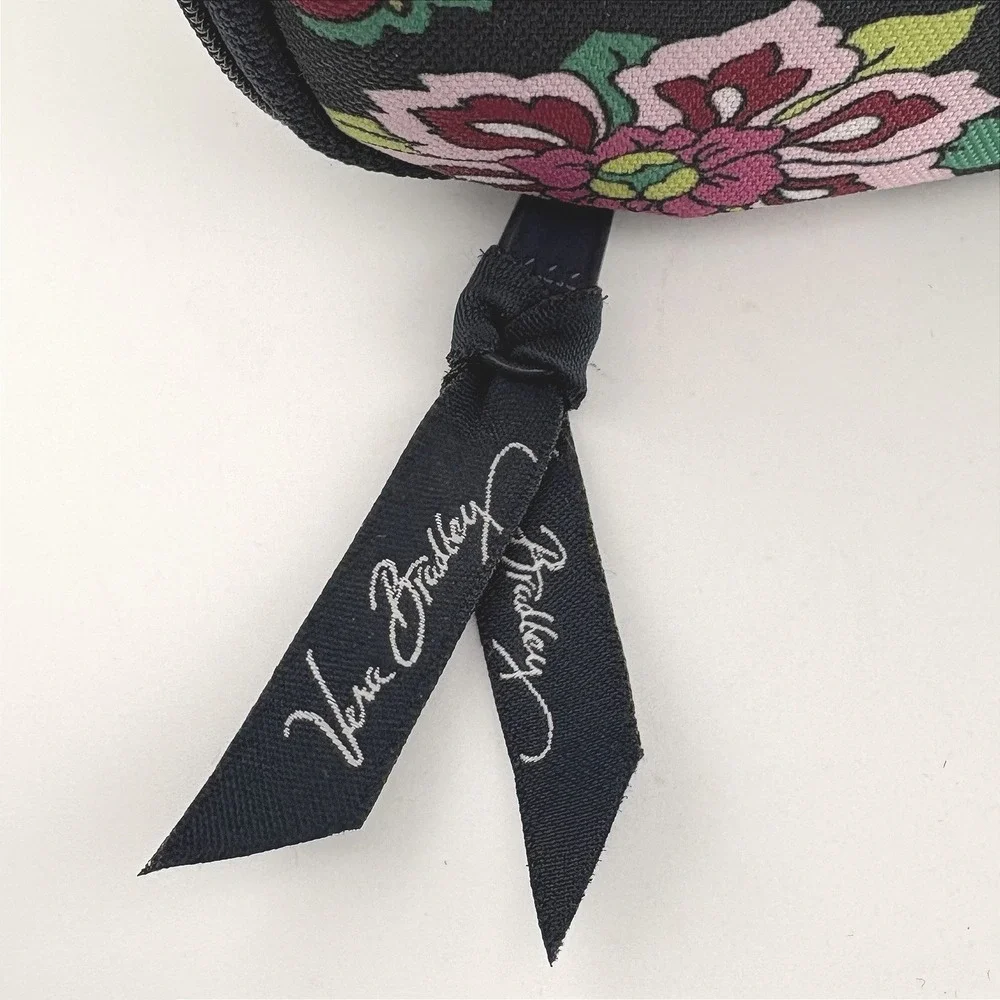 Vera Bradley Paisley Floral Insulated Lunch Bag Black Pink Green Zip Cooler